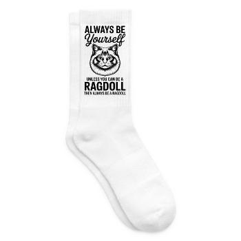Ragdoll Sprüche Katzen Lustiges Ragdoll Geschenk - Tennissocken - Weiß - Rechts