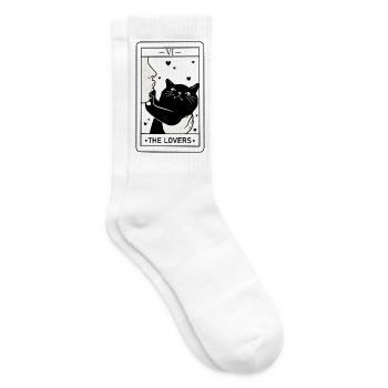 Liebende Katze Tarot VI - Tennissocken - Weiß - Rechts