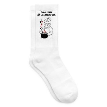 Großmutter kocht Herzensfreude - Tennissocken - Weiß - Rechts
