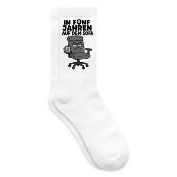 In fünf Jahren auf dem Sofa Büro Humor Design - Tennissocken - Weiß - Rechts