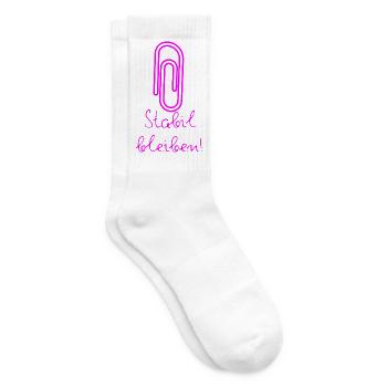 BÜROKLAMMER STABIL BLEIBEN, MARKANTER PROTEST - Tennissocken - Weiß - Rechts