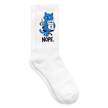 NEIN. STRG + Z – Katzennerd Computerhumor - Tennissocken - Weiß - Rechts