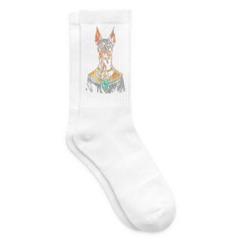 Ägyptischer Dobermann - Tennissocken - Weiß - Rechts