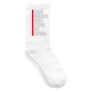 Hair would only slow me down Bald Spruch Logo Text - Tennissocken - Weiß - Rechts
