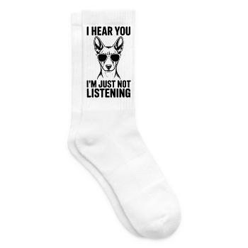 Basenji Spruch Hunde Lustiges Basenji Geschenk - Tennissocken - Weiß - Rechts