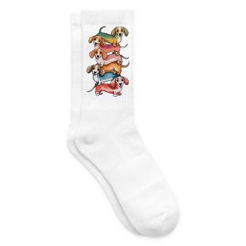  Bunte Dackel Hunde Für Hundefreunde Und Dachshund - Tennissocken - Weiß - Rechts