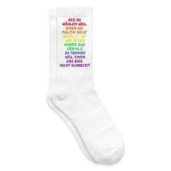 AFD WÄHLEN IST WIE AUS DEM KLO TRINKEN, FCK NZS  - Tennissocken - Weiß - Rechts
