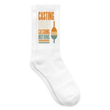 Angeln – Casting Doubt, Catching Nothing - Tennissocken - Weiß - Rechts