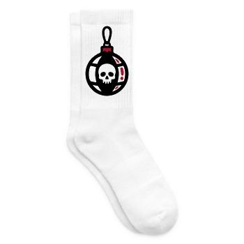 Totenkopf Christbaumkugel Icon - Tennissocken - Weiß - Rechts