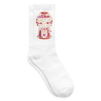 Shut Up And Kiss Me Küss Mich Einfach Valentinstag - Tennissocken - Weiß - Rechts