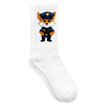 Schlauer Fuchs Polizist - Tennissocken - Weiß - Rechts