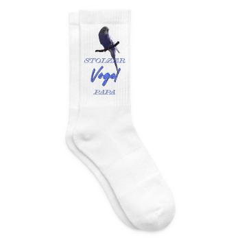 Stolzer Vogel Papa - lustige Geschenkidee  - Tennissocken - Weiß - Rechts