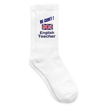 Idée cadeau prof d'anglais - Chaussettes de tennis - blanc - Droite