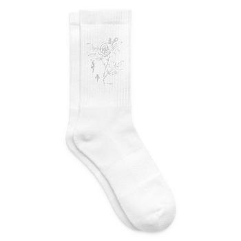 Rose Botanical Plate - Tennissocken - Weiß - Rechts