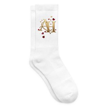Goldenes AH Herzensschrift - Tennissocken - Weiß - Rechts