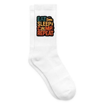 Eat Sleep Camp Repeat – Outdoor Adventure Design - Chaussettes de tennis - blanc - Droite