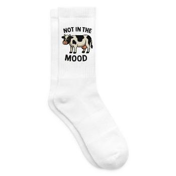 Kuh mit genervtem Gesicht und Spruch - Tennissocken - Weiß - Rechts