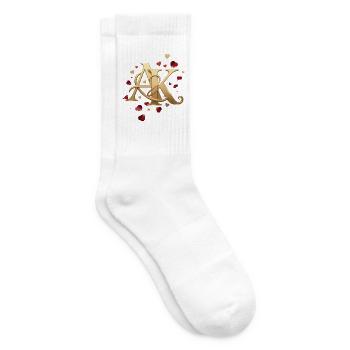 Goldene AK Liebesverbindungen - Tennissocken - Weiß - Rechts