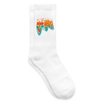 Buntes Graffiti Statement - Tennissocken - Weiß - Rechts