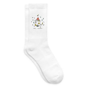 Chat de Noël - Chaussettes de tennis - blanc - Droite