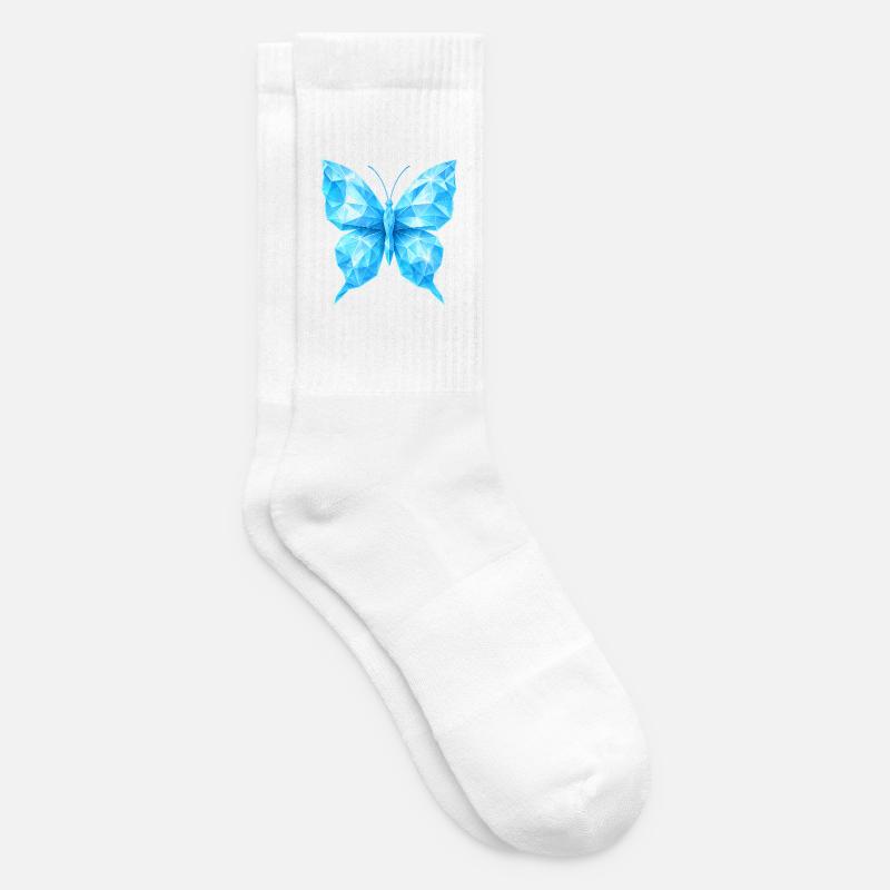 Papillon en diamant | Élégance géométrique - Chaussettes de tennis - blanc