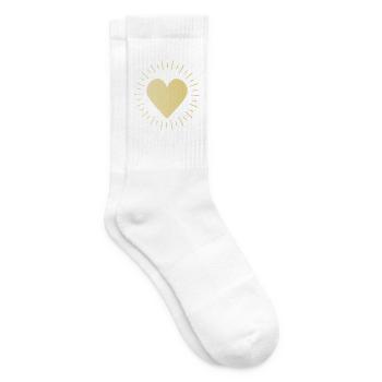 Golden sun heart - Tennis socks - white - Right