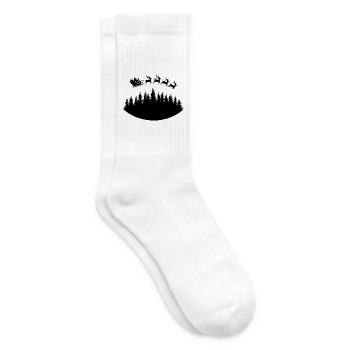 Weihnachtsmann Schlitten Rentiere - Tennissocken - Weiß - Rechts