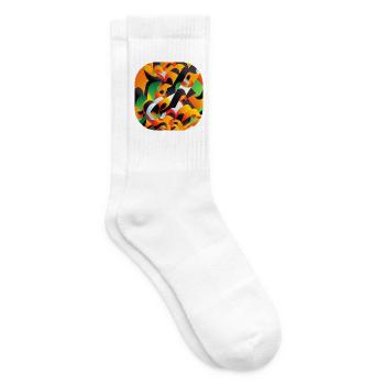 Abstrakt - Tennissocken - Weiß - Rechts