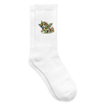 Regenbogen Mosaik-Einhorn - Tennissocken - Weiß - Rechts