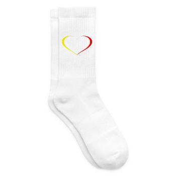 Herz Gelb Rot - Tennissocken - Weiß - Rechts