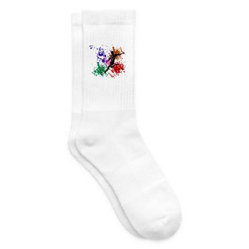 Football graffiti  - Chaussettes de tennis - blanc - Droite