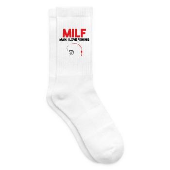 Angler fishing fisherman saying fish - Tennis socks - white - Right