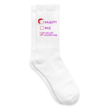 Naughty Nice – I Was Left Unsupervised Christmas - Tennis socks - white - Right