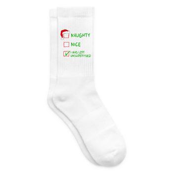 Naughty Nice – I Was Left Unsupervised Christmas - Tennis socks - white - Right