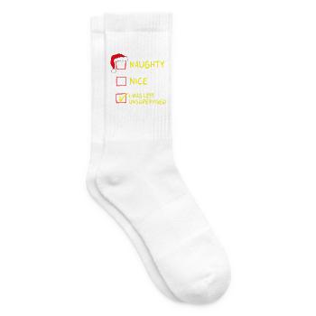 Naughty Nice – I Was Left Unsupervised Christmas - Tennis socks - white - Right