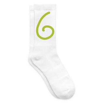 6 Numéro six chiffre vert Anniversaire - Chaussettes de tennis - blanc - Droite