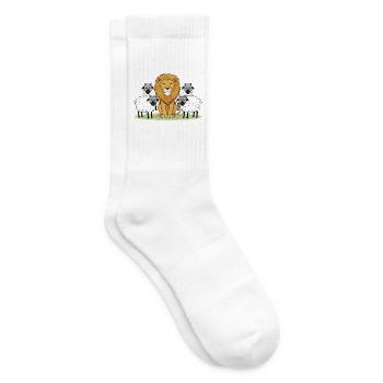 Leo in the center and woolly companions - Tennis socks - white - Right