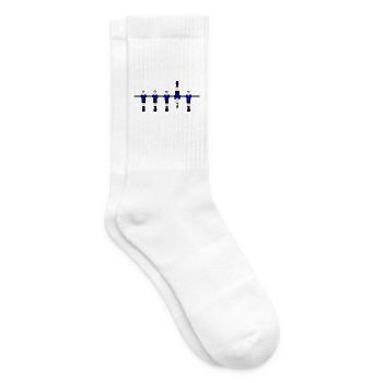Stilisierte blaue Figuren - Tennissocken - Weiß - Rechts
