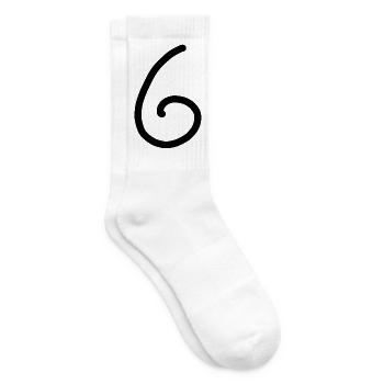 6 Number six number black Birthday - Tennis socks - white - Right