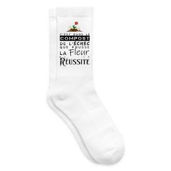La fleur de la réussite - Chaussettes de tennis - blanc - Droite