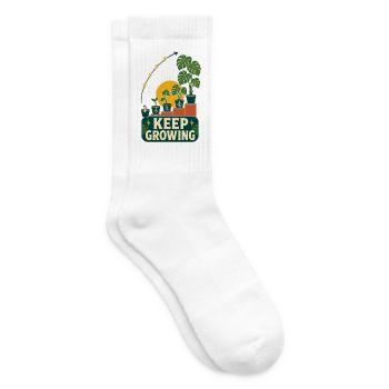 Keep Growing – Retro Pflanzen Motivation - Tennissocken - Weiß - Rechts
