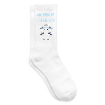 Mon genre de T-shirt de thérapie : Cadeau de lapin - Chaussettes de tennis - blanc - Droite