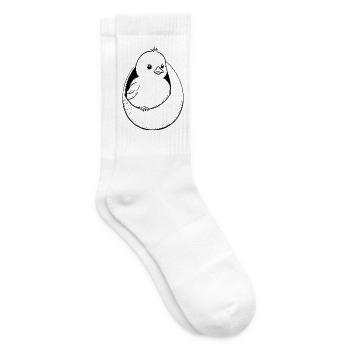 Bird quail in egg - Tennis socks - white - Right