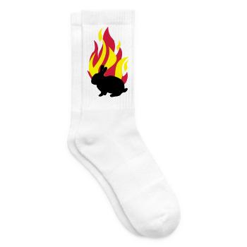 Bunny with fire - Tennis socks - white - Right