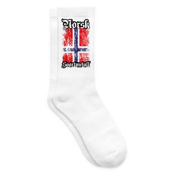 (Trve) Norwegian Black Metal - Norsk Svartmetall - Tennis socks - white - Right
