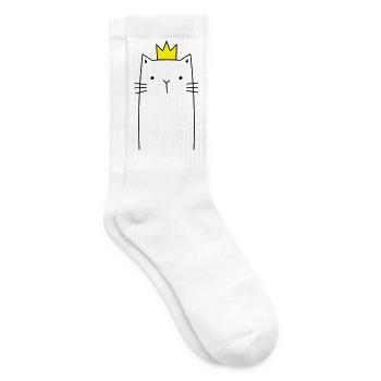 Chat avec cadeau prince princesse - Chaussettes de tennis - blanc - Droite