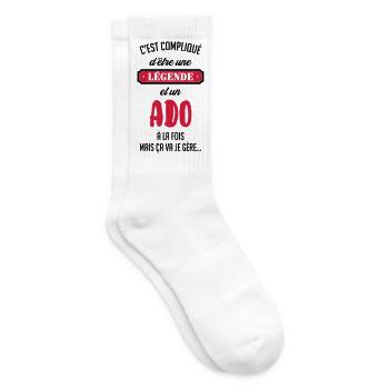 Teenager / Jugendliche / Jugendlicher / Kind - Tennissocken - Weiß - Rechts