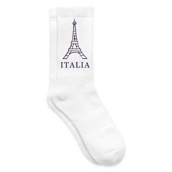 Italy Eiffel Tower design - Tennis socks - white - Right