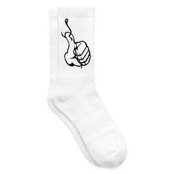 Angler Thumbs up Nokidding Logo - Tennis socks - white - Right
