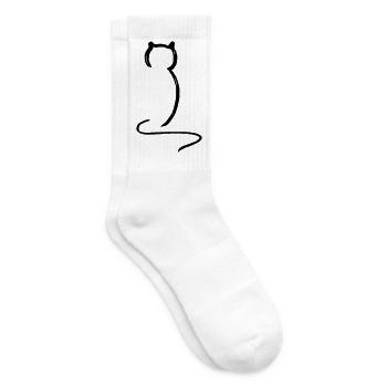 Katze - Tennissocken - Weiß - Rechts